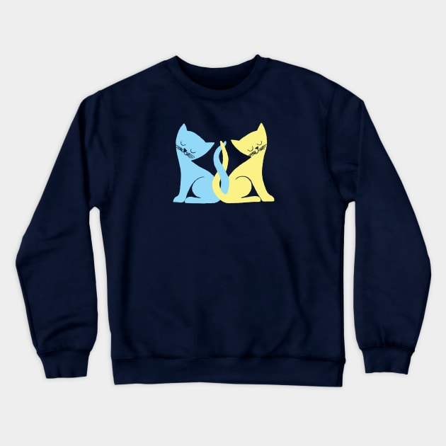 Two Cats Crewneck Sweatshirt by Joodls